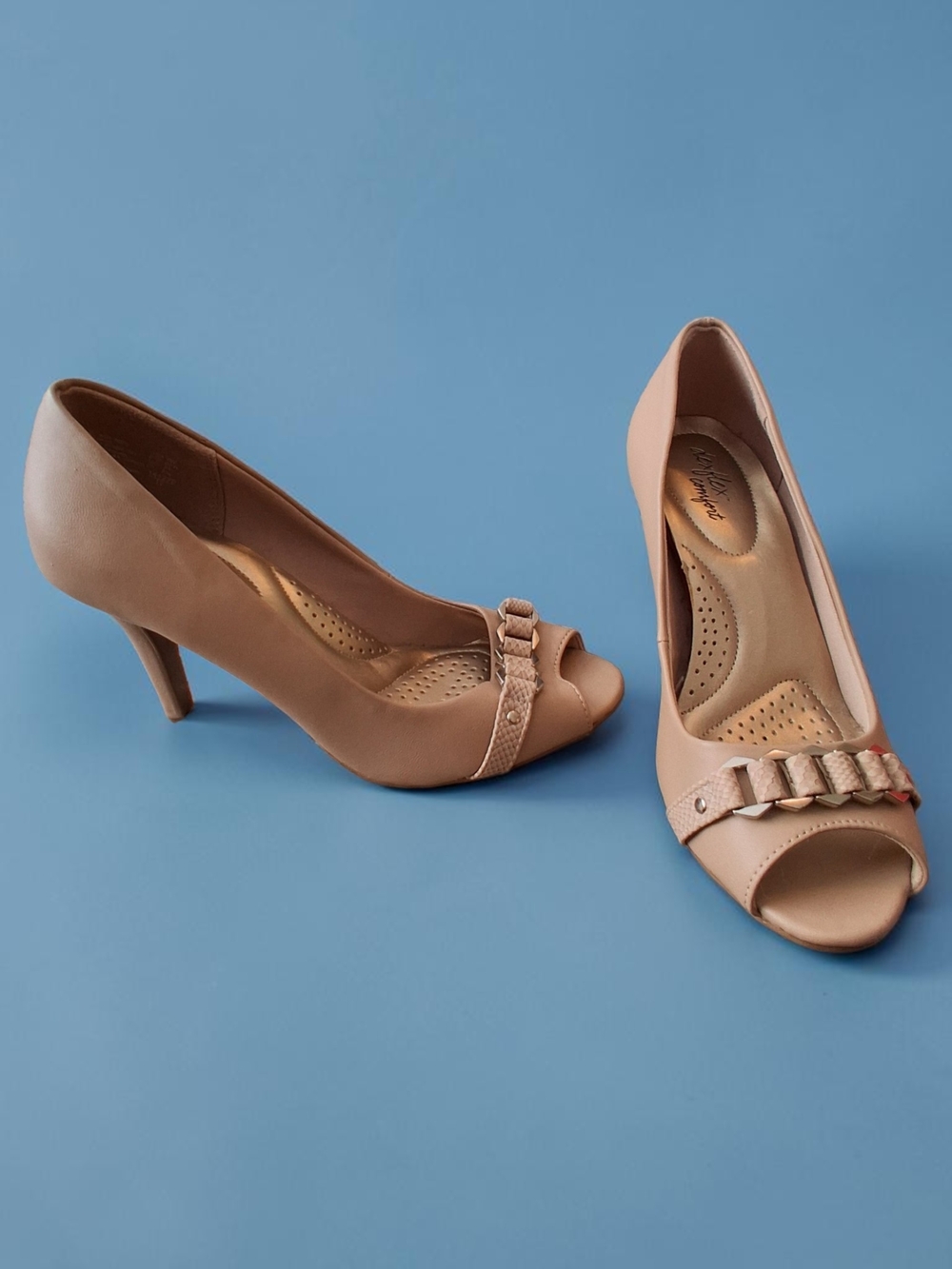 Drexflex Comfort Classic Peep-Toe Heels in Nude Women's Shoes Size 7 Autumn Work